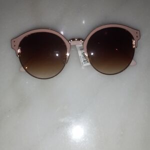 Nordstrom Pink and Brown Round Sunglasses